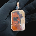 Moissanite Money Dog Tag Pendant, Rose Gold Two Tone