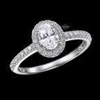 Oval Halo 1.9 CTW Moissanite Ladies Engagement Ring 925 Sterling Silver