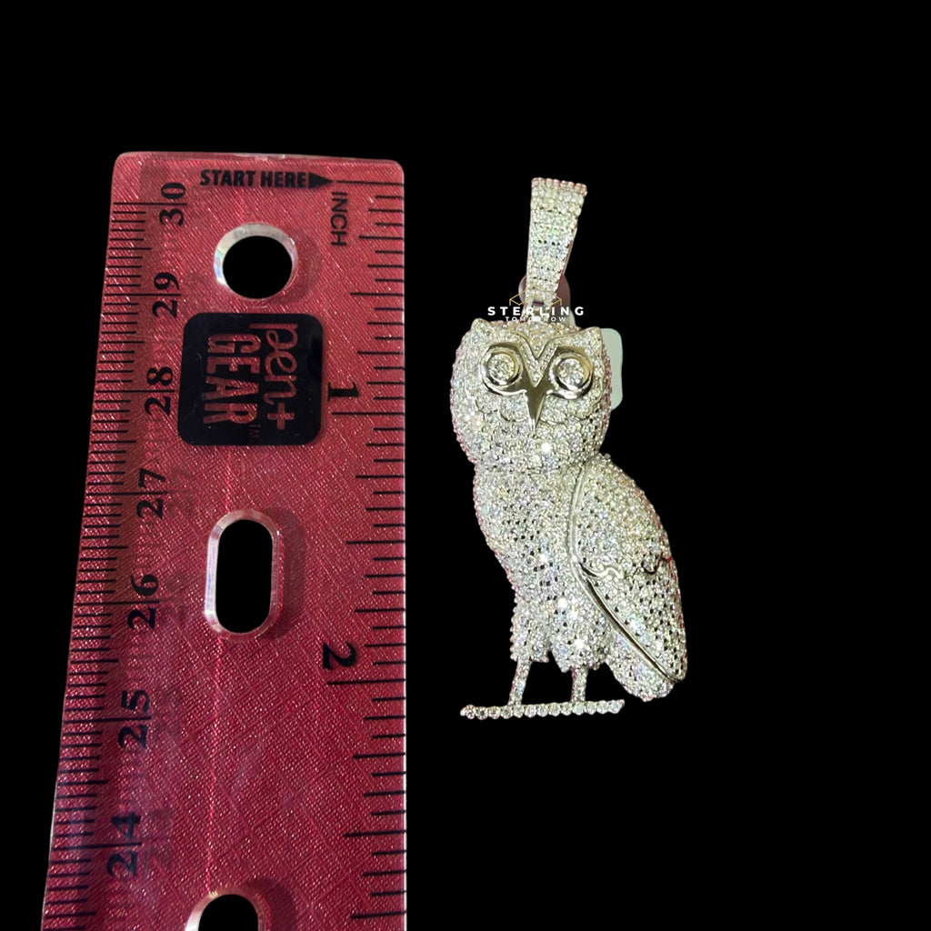 Moissanite Owl Pendant