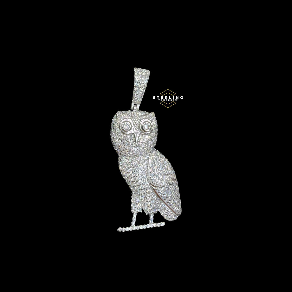Moissanite Owl Pendant