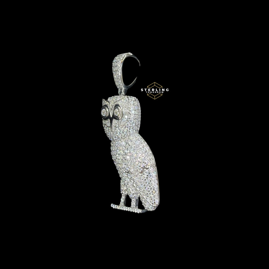 Moissanite Owl Pendant