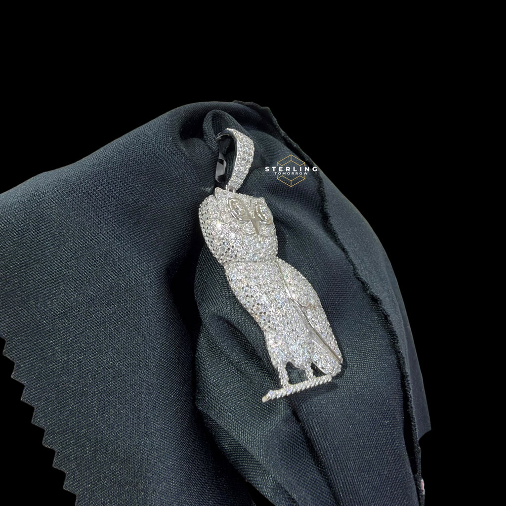 Moissanite Owl Pendant