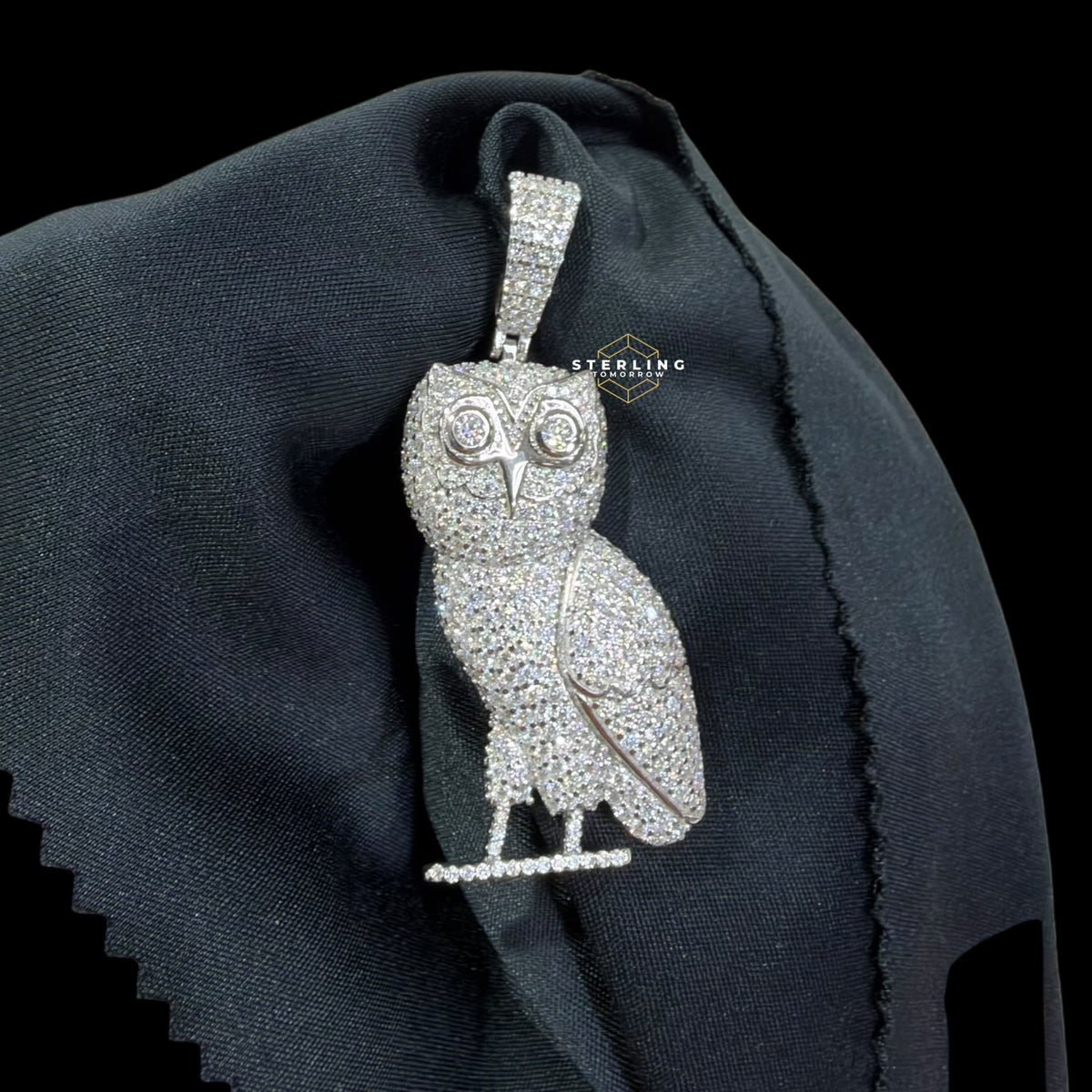 Moissanite Owl Pendant