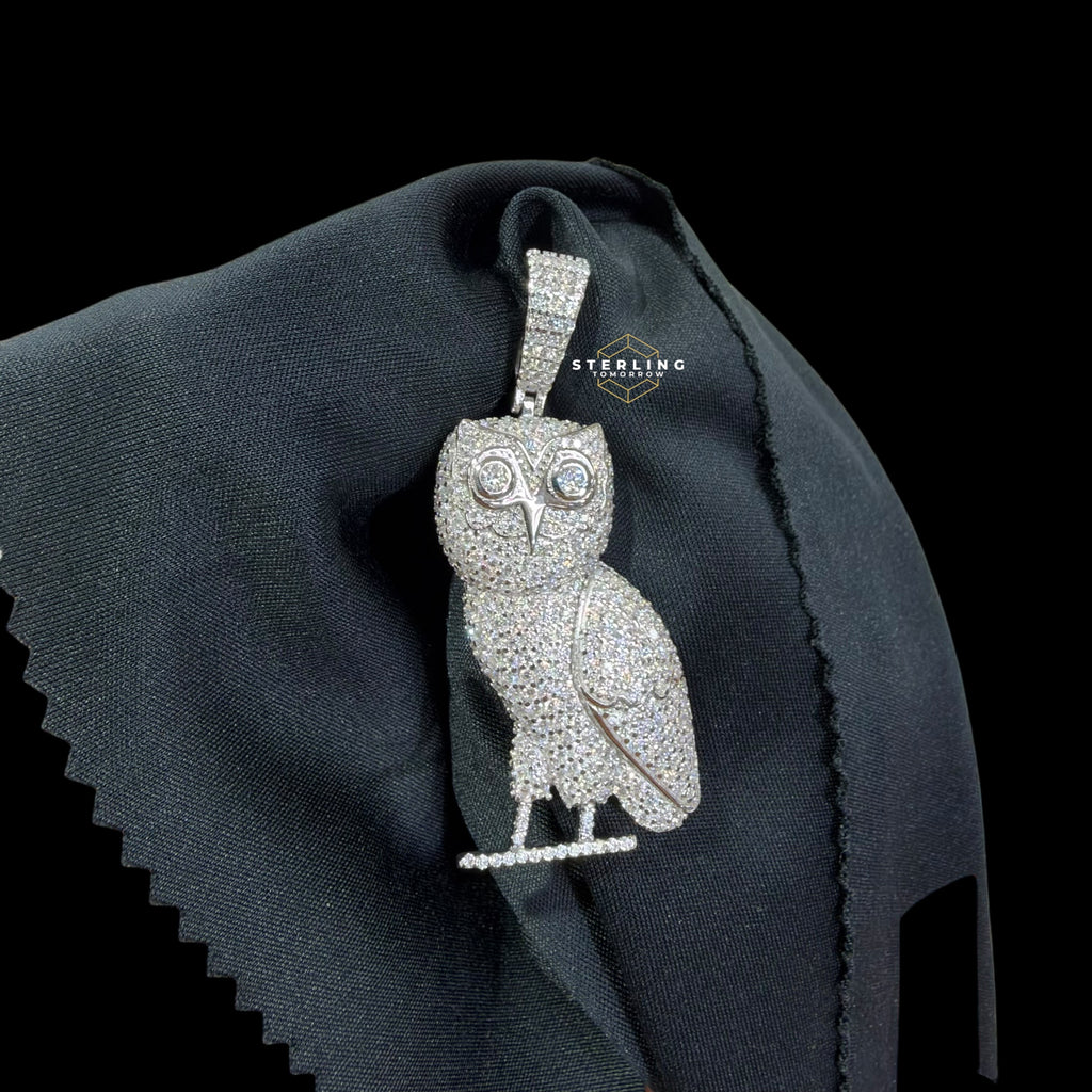 Moissanite Owl Pendant