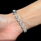 Moissanite Pear Tennis Bracelet 925 Sterling Silver Teardrop 7"