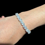 Moissanite Pear Tennis Bracelet 925 Sterling Silver Teardrop 7"
