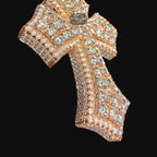 Moissanite Big Pointer Rose Gold Cross Pendant
