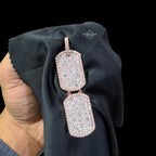 Moissanite Double Dog Tag Pendant 925 / Rose Gold