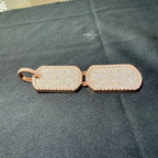 Moissanite Double Dog Tag Pendant 925 / Rose Gold