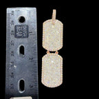 Moissanite Double Dog Tag Pendant 925 / Rose Gold