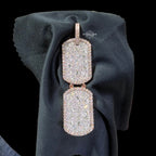 Moissanite Double Dog Tag Pendant 925 / Rose Gold
