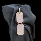 Moissanite Double Dog Tag Pendant 925 / Rose Gold