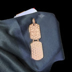 Moissanite Double Dog Tag Pendant 925 / Rose Gold