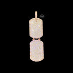 Moissanite Double Dog Tag Pendant 925 / Rose Gold