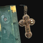 Moissanite Small Pear Cut Rose Gold Cross Pendant