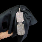 Moissanite Double Dog Tag Pendant
