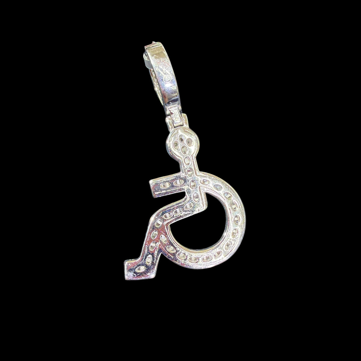 Moissanite Wheelchair Pendant