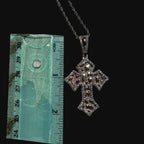 Nugget Cross Pendant Iced Out 14k Gold Plated CZ