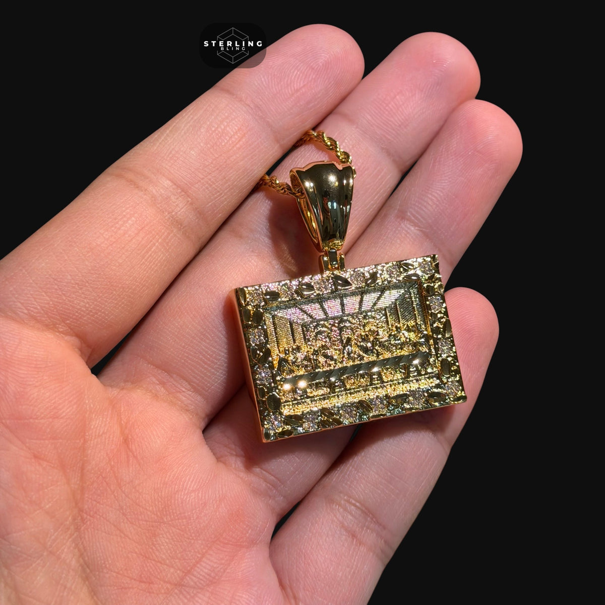 Nugget Diamond Cut Last Supper Pendant