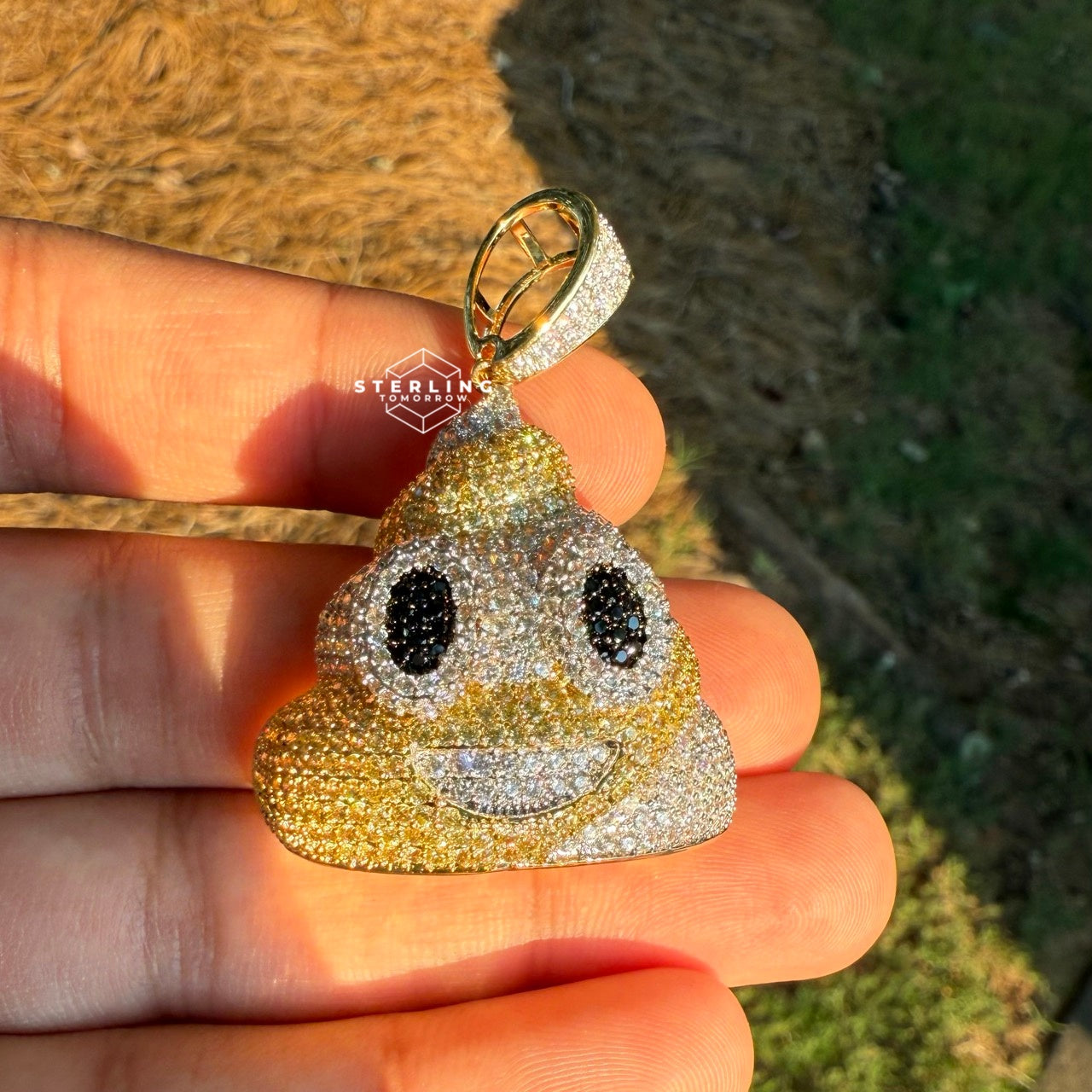 Poop Emoji Iced Out Pendant