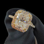 Radiant Cut 2.6 CTW Moissanite Ladies Engagement Ring 14k Gold 925 Silver