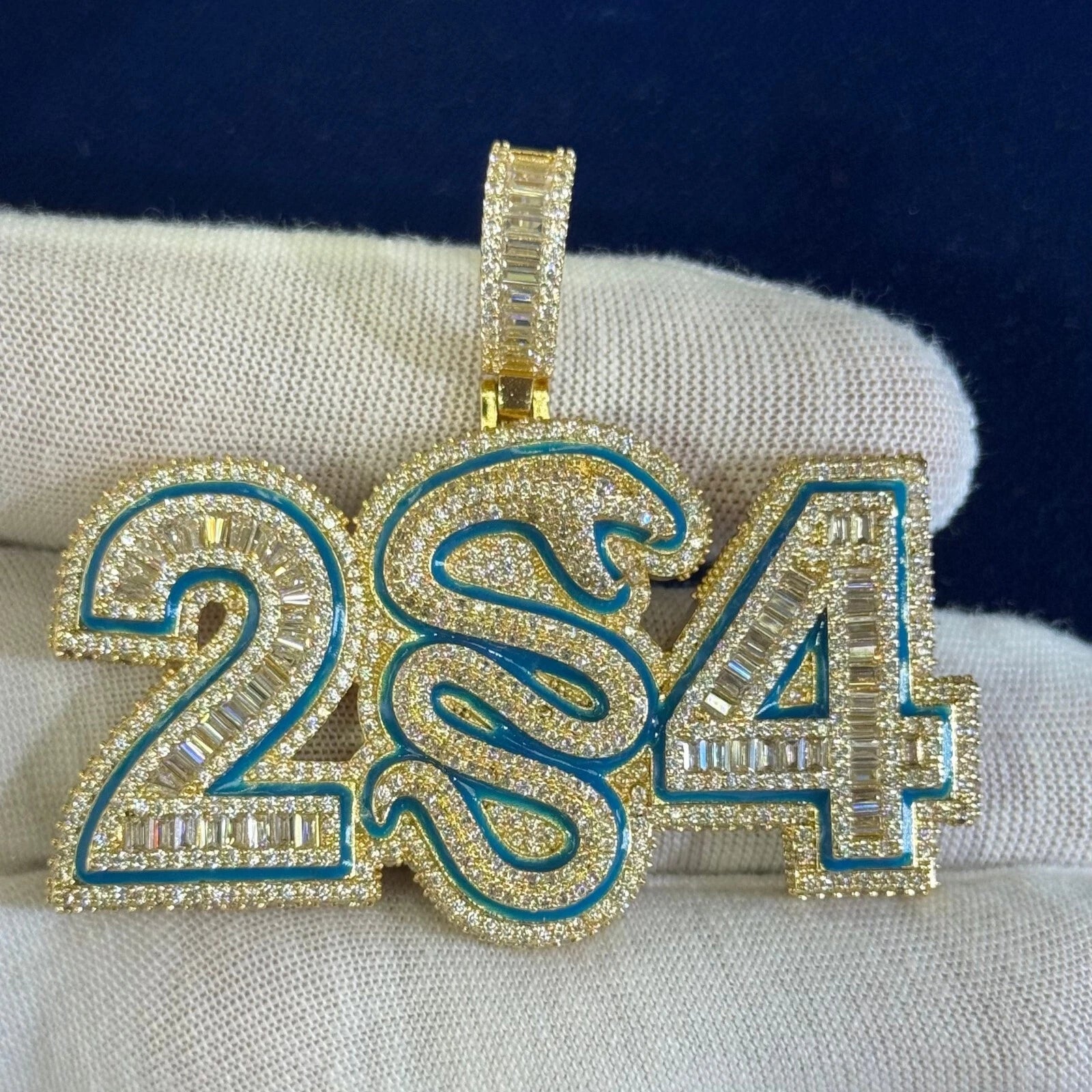 "24" Mamba Custom Baguette Bling Pendant