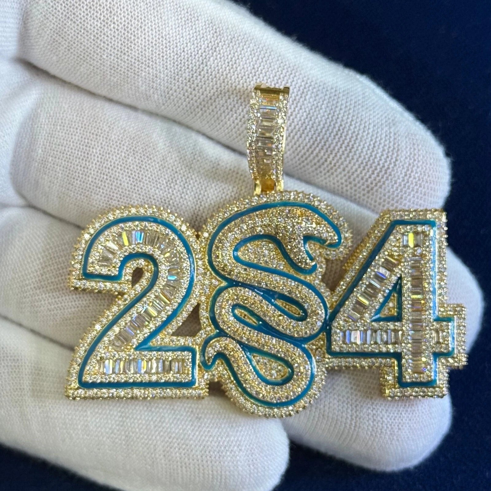 "24" Mamba Custom Baguette Bling Pendant