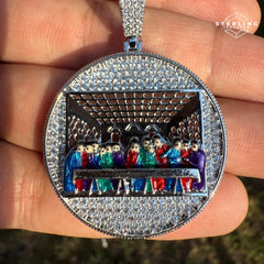 Last Supper 3D Iced Out Enamel Pendant