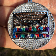 Last Supper 3D Iced Out Enamel Pendant