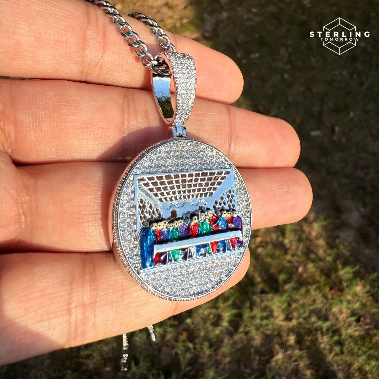 Last Supper 3D Iced Out Enamel Pendant