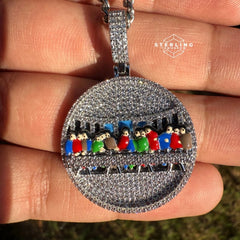 Last Supper Iced Out Enamel Pendant