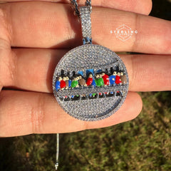 Last Supper Iced Out Enamel Pendant