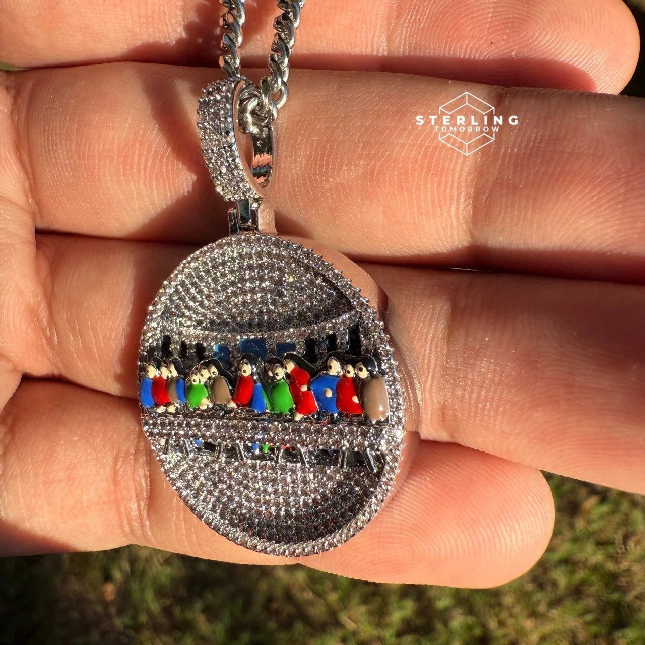 Last Supper Iced Out Enamel Pendant