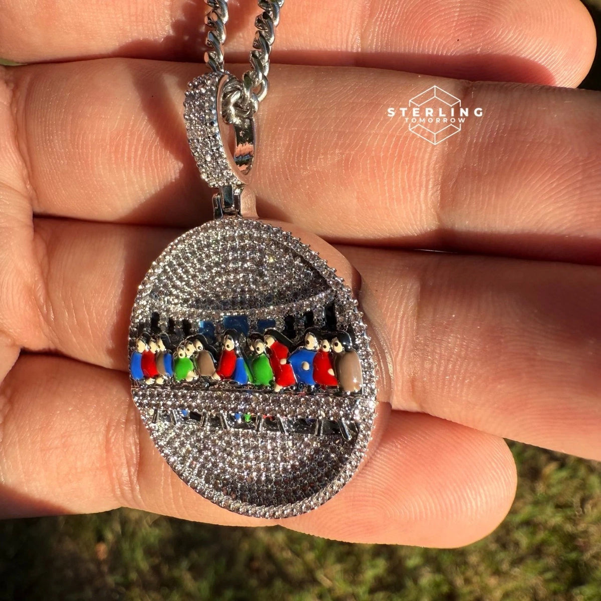 Last Supper Iced Out Enamel Pendant