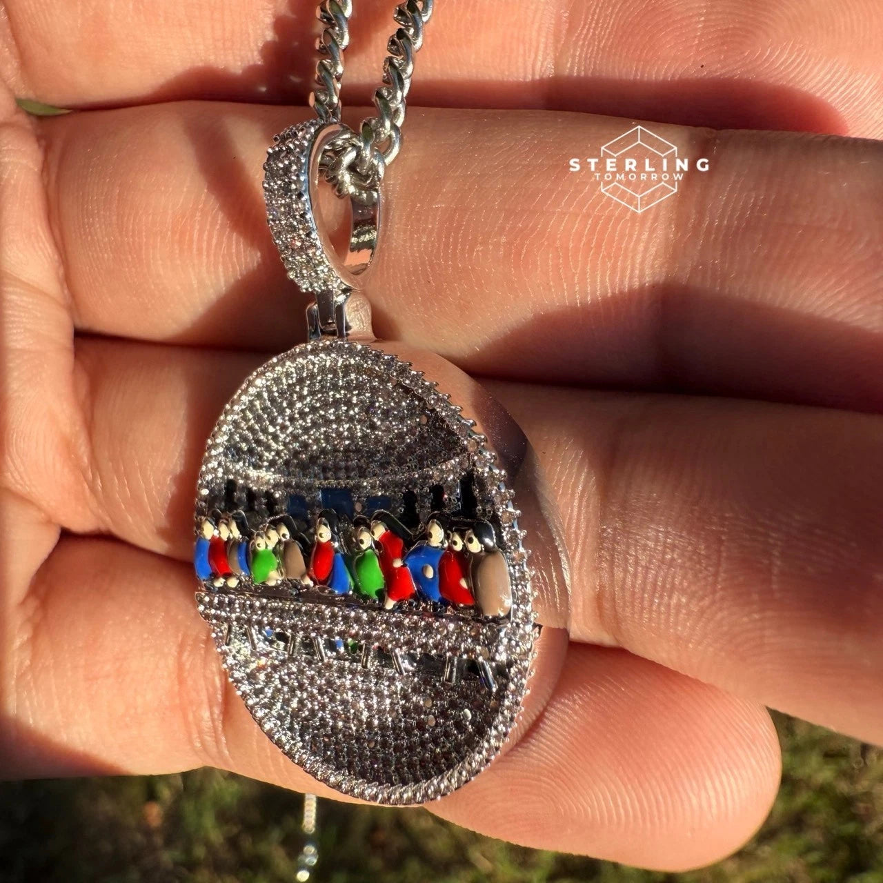 Last Supper Iced Out Enamel Pendant