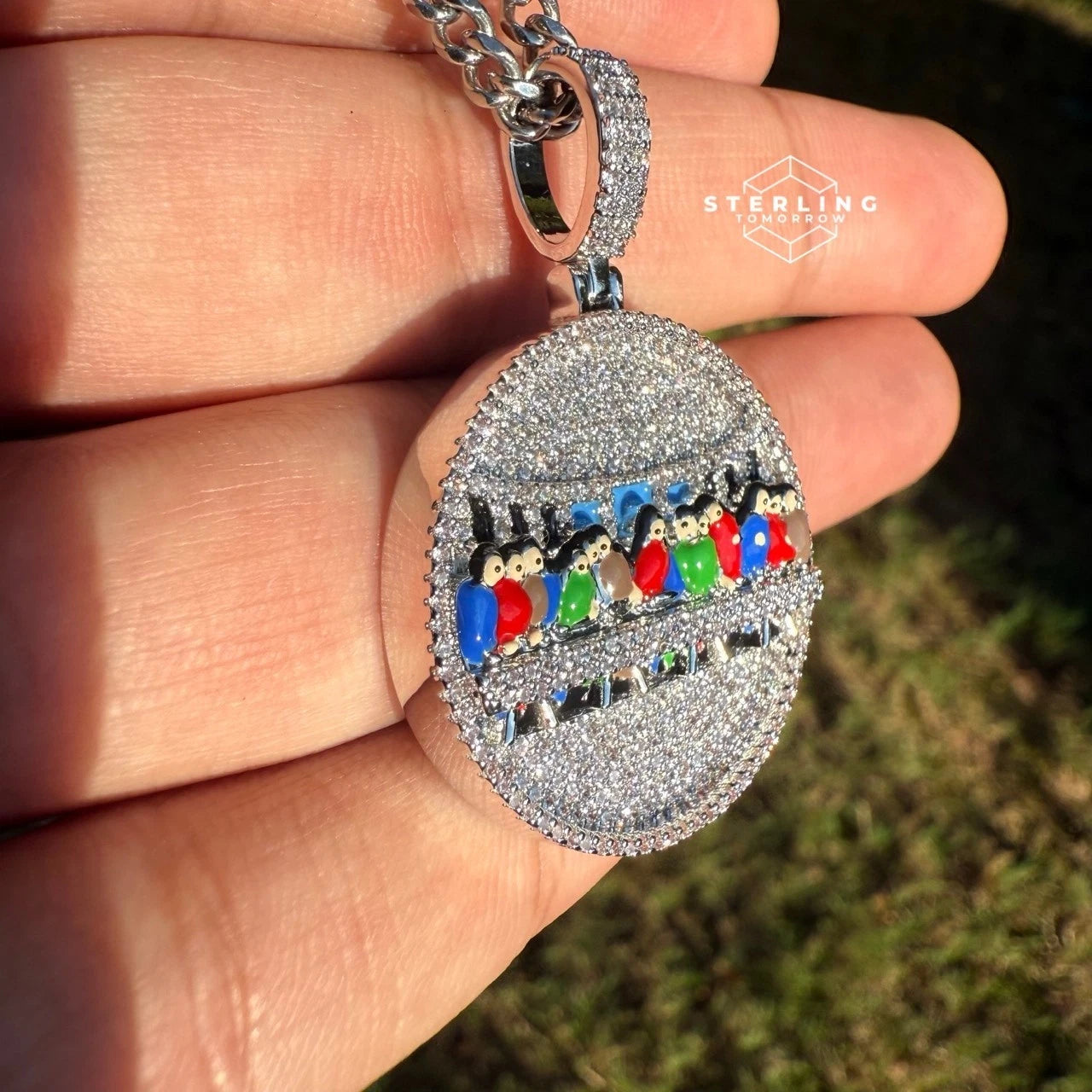 Last Supper Iced Out Enamel Pendant