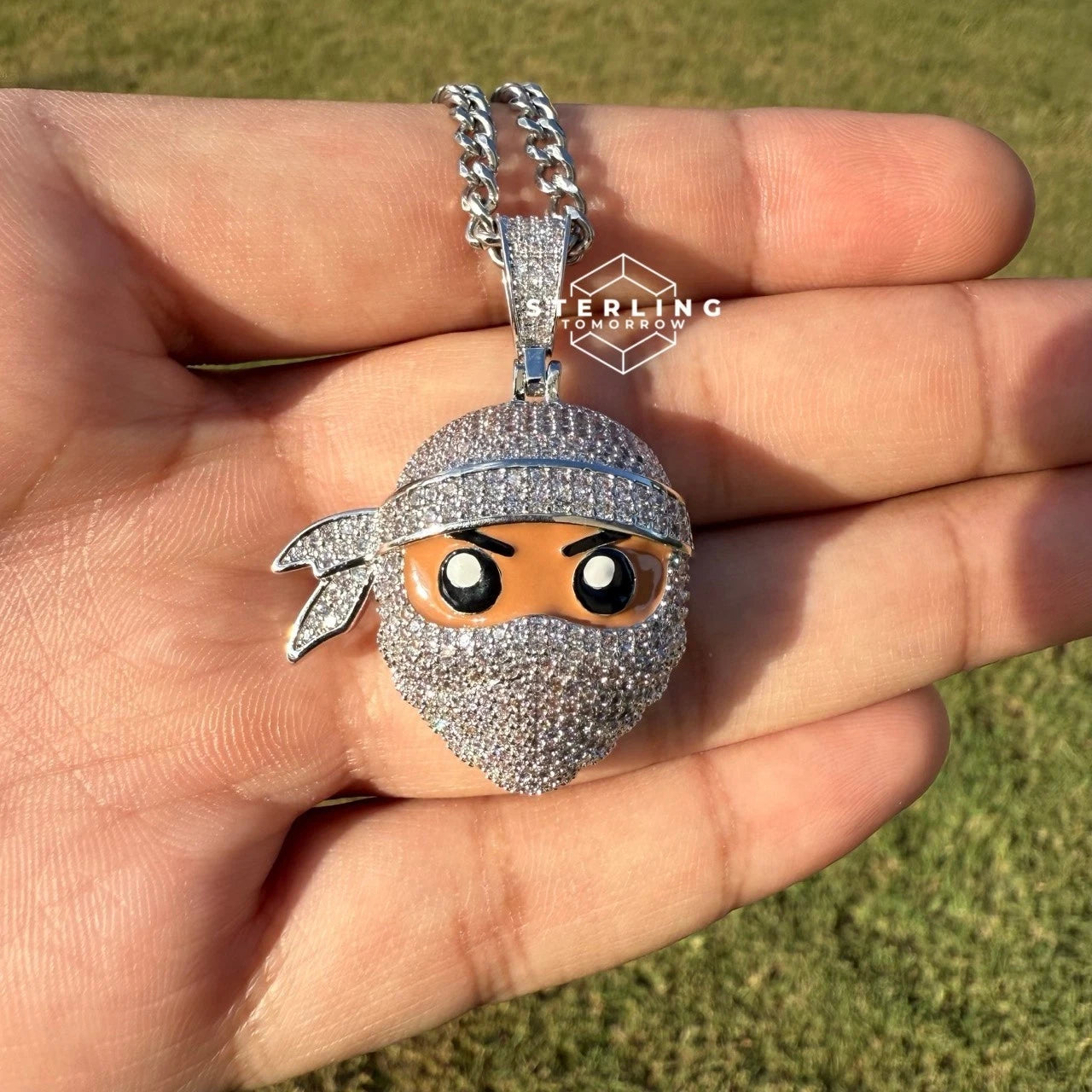Ninja Iced Out Enamel Pendant