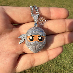 Ninja Iced Out Enamel Pendant
