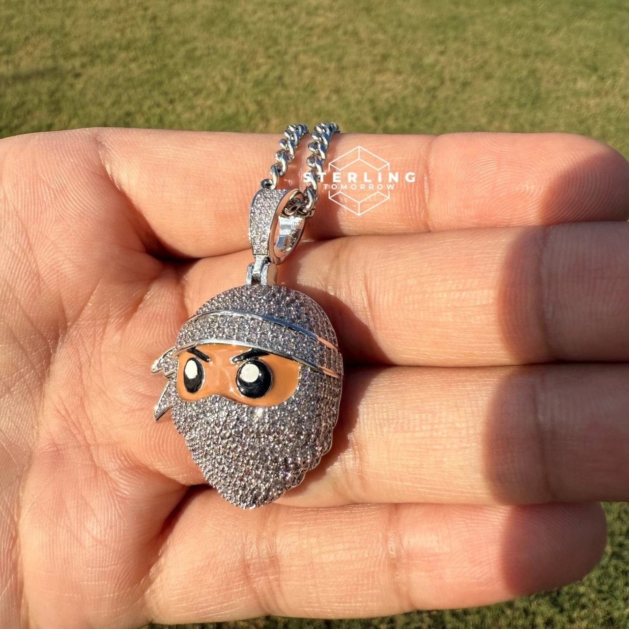 Ninja Iced Out Enamel Pendant