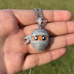 Ninja Iced Out Enamel Pendant