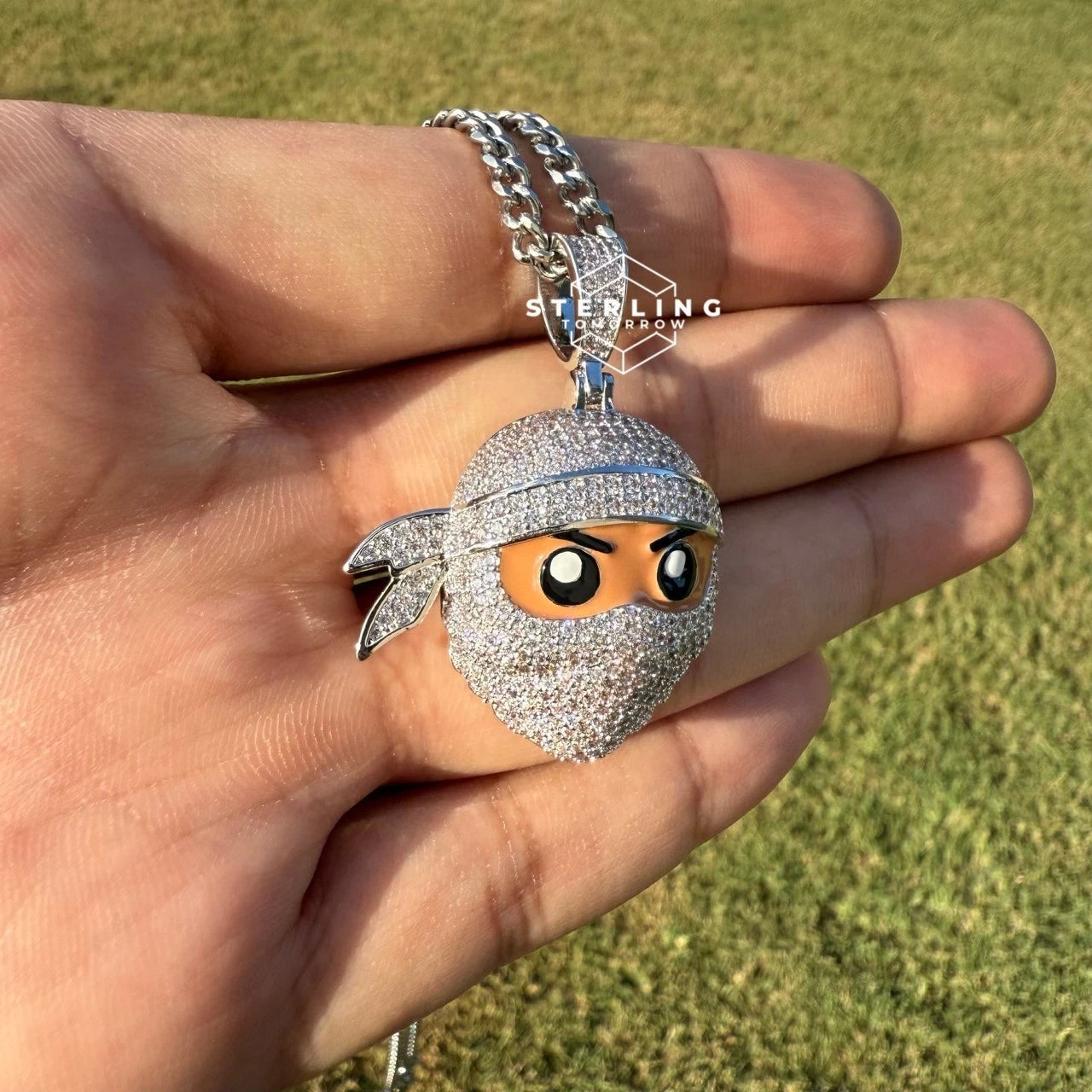 Ninja Iced Out Enamel Pendant