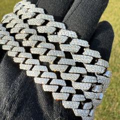 10mm Moissanite Cuban Prong Bracelet