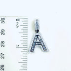Moissanite Baguette Initial Pendants 925 Sterling Silver