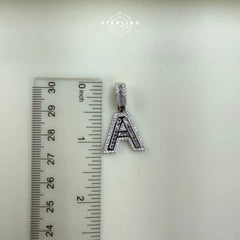 Baguette Initial Letter Pendants - 925 Silver