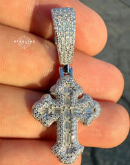 Gothic Cross Moissanite Religious Pendant