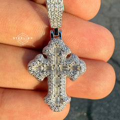 Gothic Cross Moissanite Religious Pendant