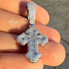 Gothic Cross Moissanite Religious Pendant