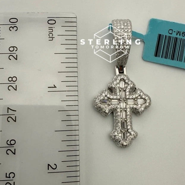 Gothic Cross Moissanite Religious Pendant