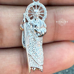 St Jude Moissanite Religious Pendant