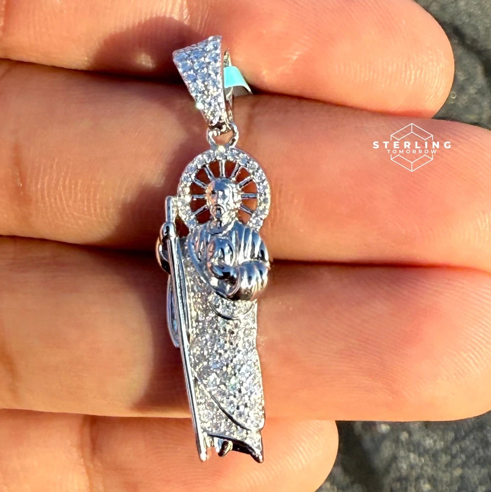 St Jude Moissanite Religious Pendant